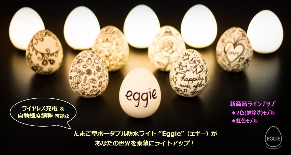 ワイヤレス充電可能_たまご型LED装飾照明_EGGIE